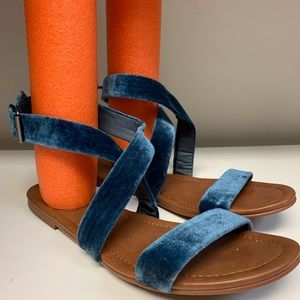 JustFab Velour Sandals